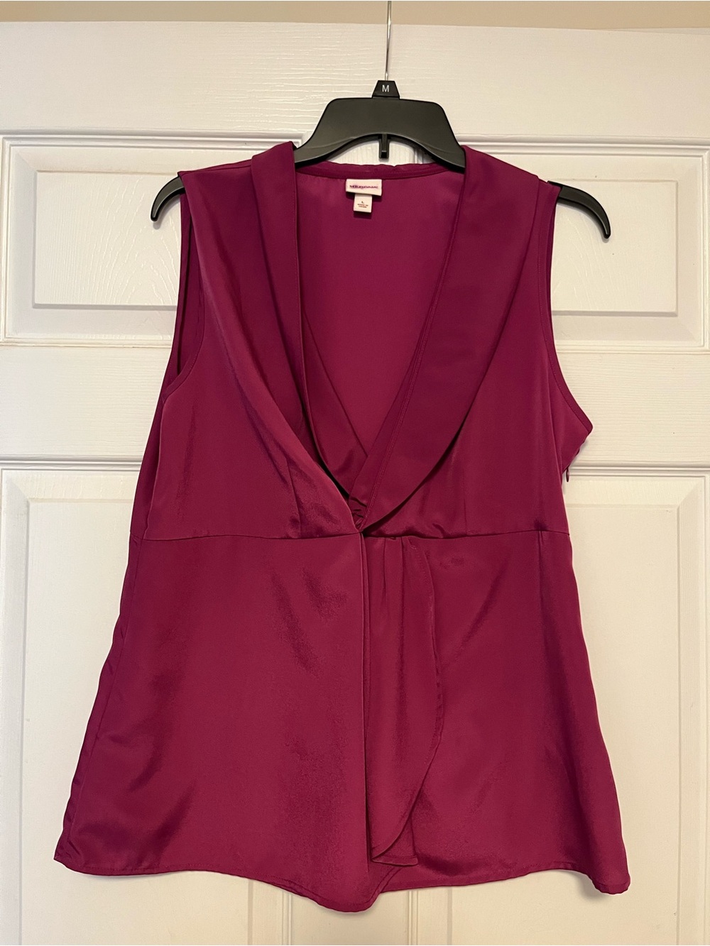 Merona Magenta Sleeveless Wrap Blouse
